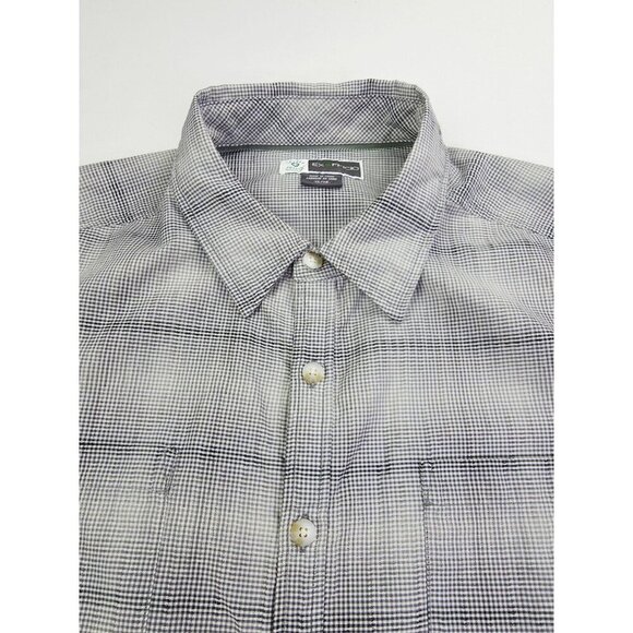 Exofficio Insect Shield Size XL Men Black White Check Long Sleeve Logo Tag Shirt - Picture 12 of 12